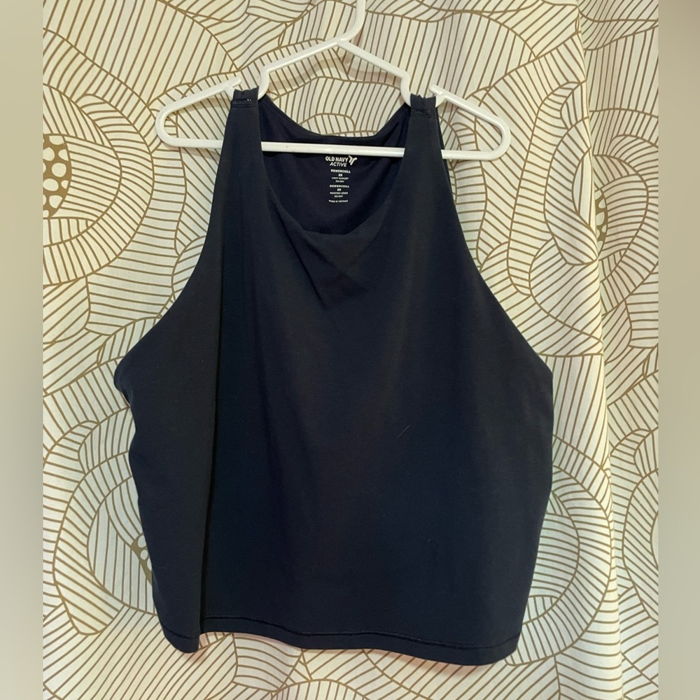 Old Navy Active 2x Navy PowerChill Light Support Go DRY Crop W Built in Bra